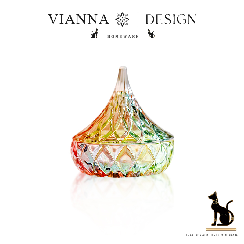 VIANNA欧式玻璃糖果罐首饰盒带盖