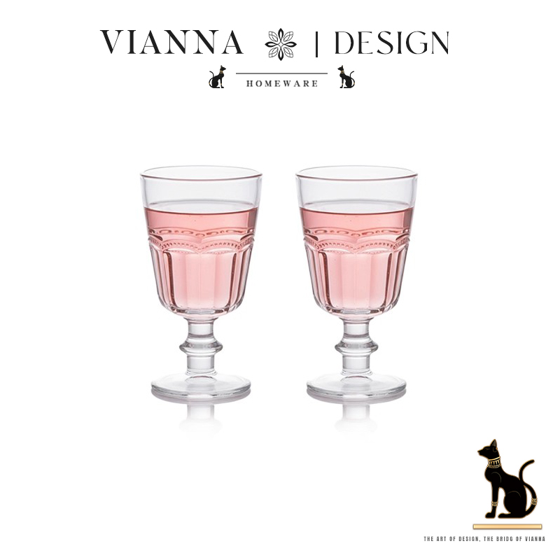 VIANNA法式浮雕玻璃杯复古