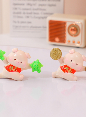 福气小猪旋转桌面小摆件