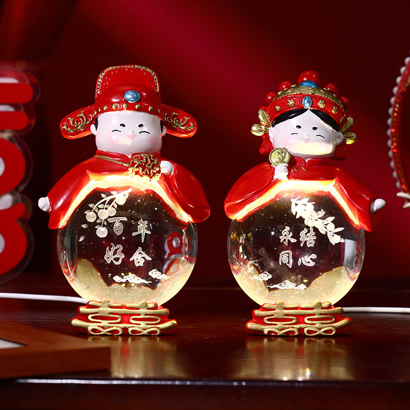 新婚水晶球桌面摆件装饰品