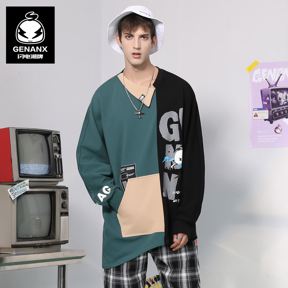 genanx闪电潮牌新款卫衣