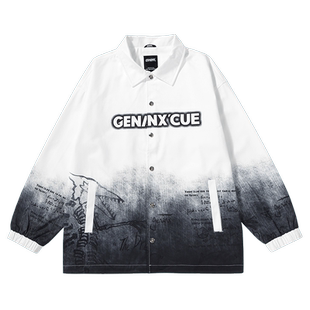 GENANX闪电潮牌翻领夹克无性别外套秋季新款英文印花cityboy外套