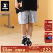 GENANX闪电潮牌夏季 休闲 宽松纯棉五分抽绳短裤 新款 重磅短裤