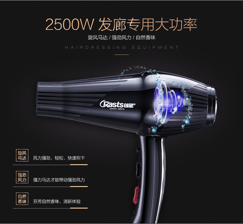 创星大风力发廊专业级别吹风筒 蓝光负离子护发吹风机电吹风正品