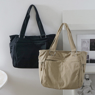 日系文艺小清新轻便多格层手提单肩包防水休闲通勤百搭托特包布包