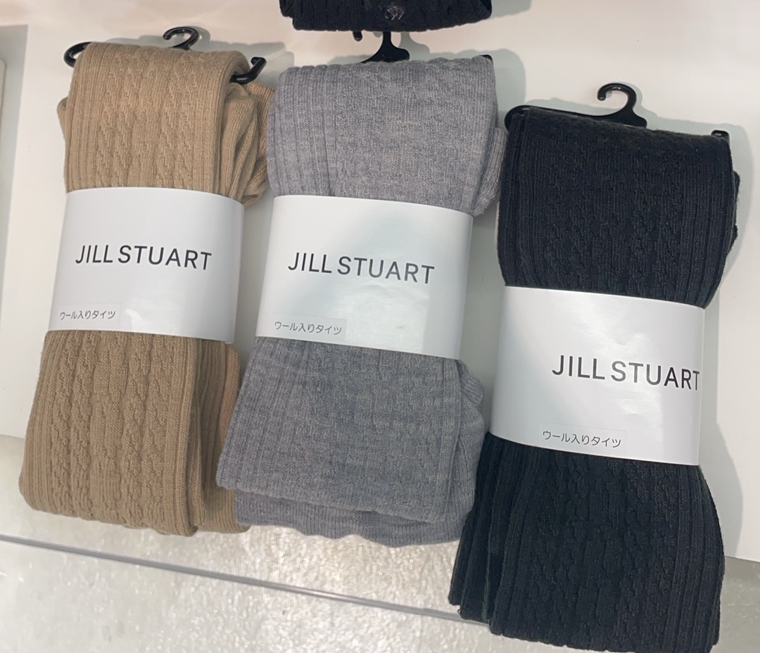 JILL STUART 日本代购 纯色麻花纹条纹厚款连脚裤袜打底袜ML码