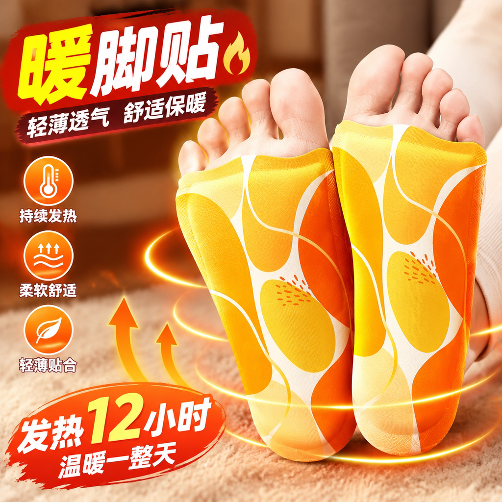 暖足贴穿戴艾草蒸汽热敷护脚裸脚套冬季防寒暖宝宝保暖发热足底贴
