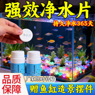 鱼缸高分子化合物净水片水族箱净化绿水浑浊脏除腥臭味过滤免换水