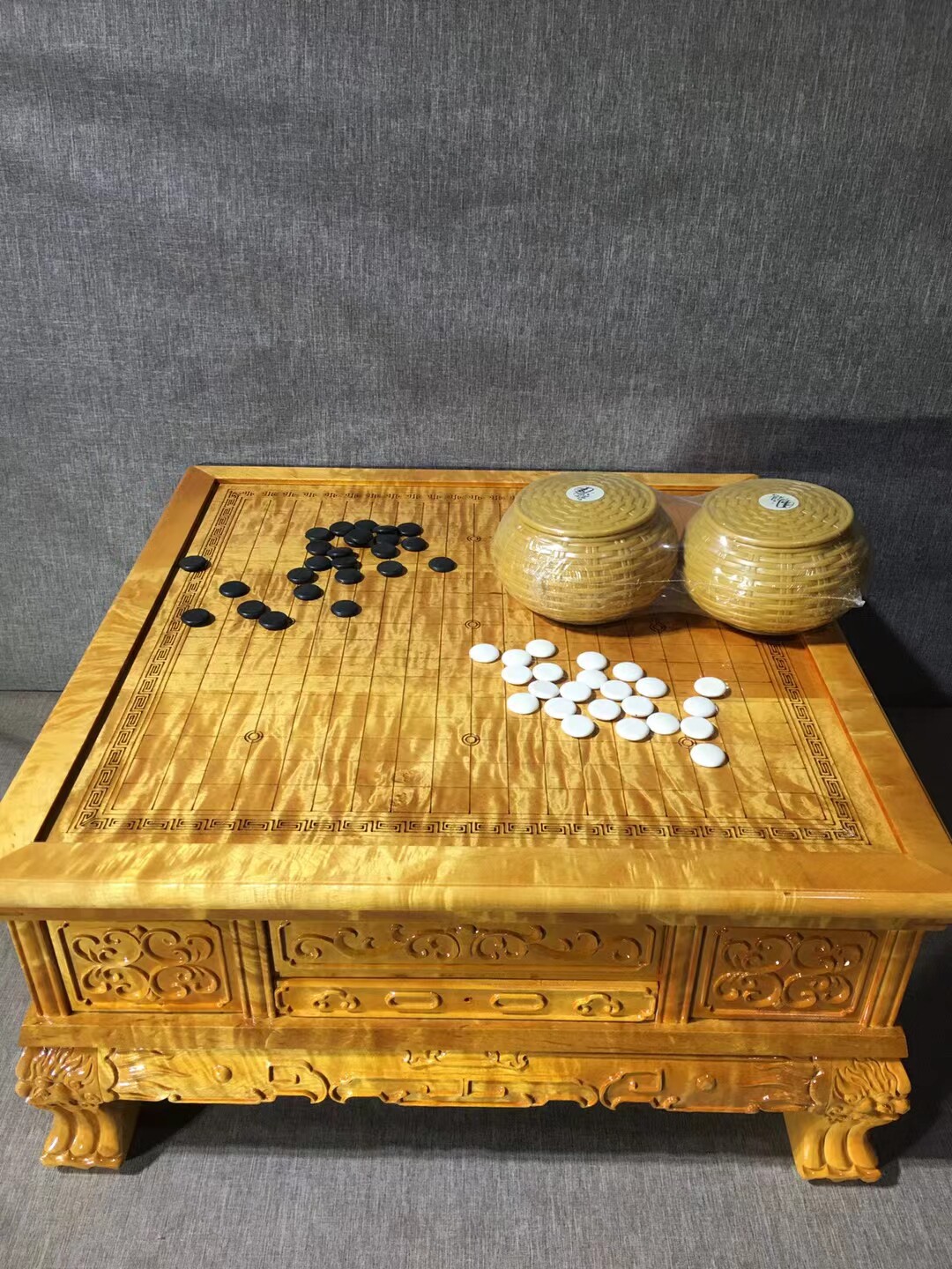 金丝楠三用棋盘大叶桢楠象棋盘围棋盘茶盘多功能家用成人中号实木