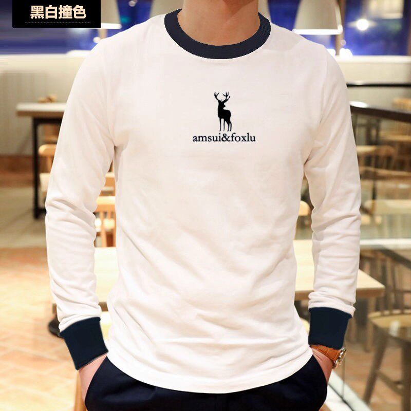 AF学院风纯棉撞色插肩长袖T恤