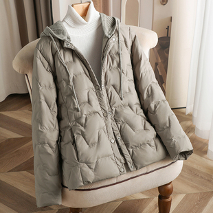 假两件拼接羽绒服女短款设计感洋气修身连帽外套2025年新款秋冬季