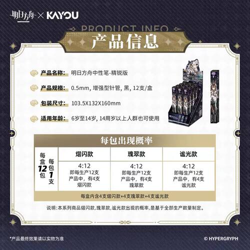 卡游明日方舟中性笔第1弹
