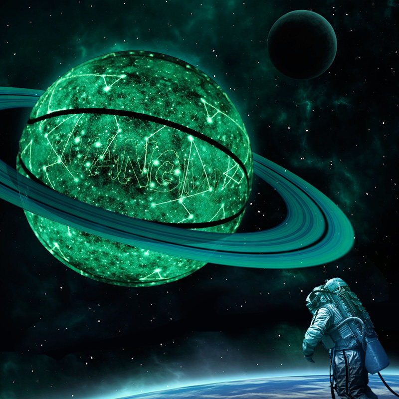 狂迷星空夜光篮球荧光发光 u刻字定制礼物成人7号儿童5号女生6号