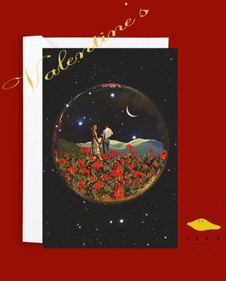 银河浪漫你也浪漫 情人节祝福贺卡明信片送男友女朋友卡片装饰墙