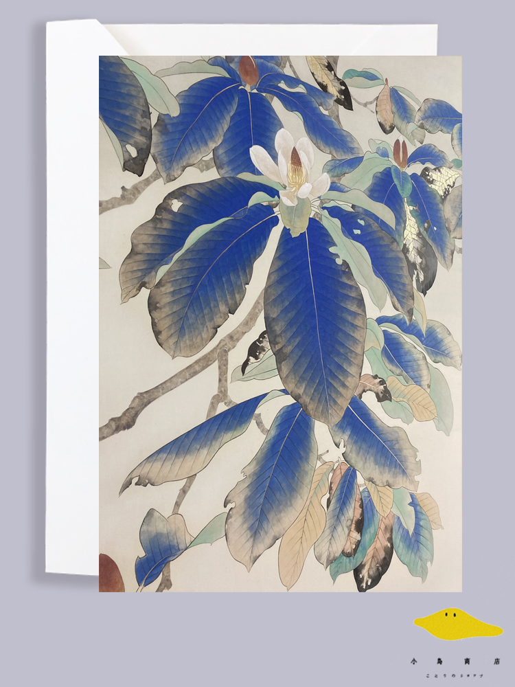 月海与游梦者 蓝色手绘白描国风国画古风雅致插画明信片节日卡片