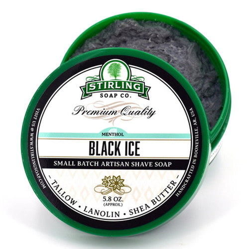 帝诗剃须皂 black ice斯特林黑冰剃须皂男士刮胡泡沫皂