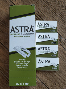 帝诗 老式男士安全剃须刀刀片绿A双刃ASTRA刀片新包装印刷版整盒