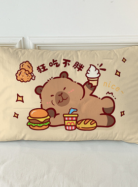 卡皮巴拉枕套单件卡通可爱capybara床品卡皮吧啦学生枕头套罩水豚