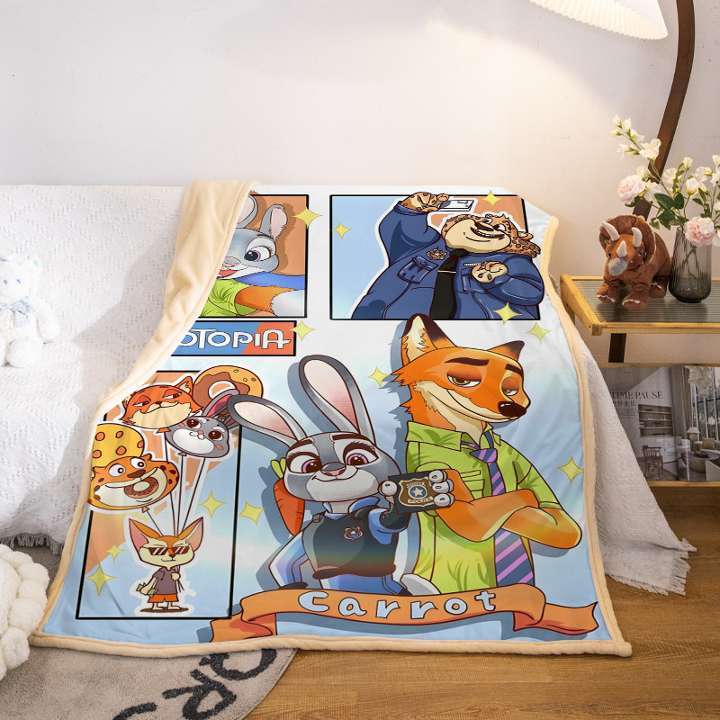 卡通疯狂动物城毛毯小学生宿舍午休毯儿童男孩午睡毯子幼儿园被子