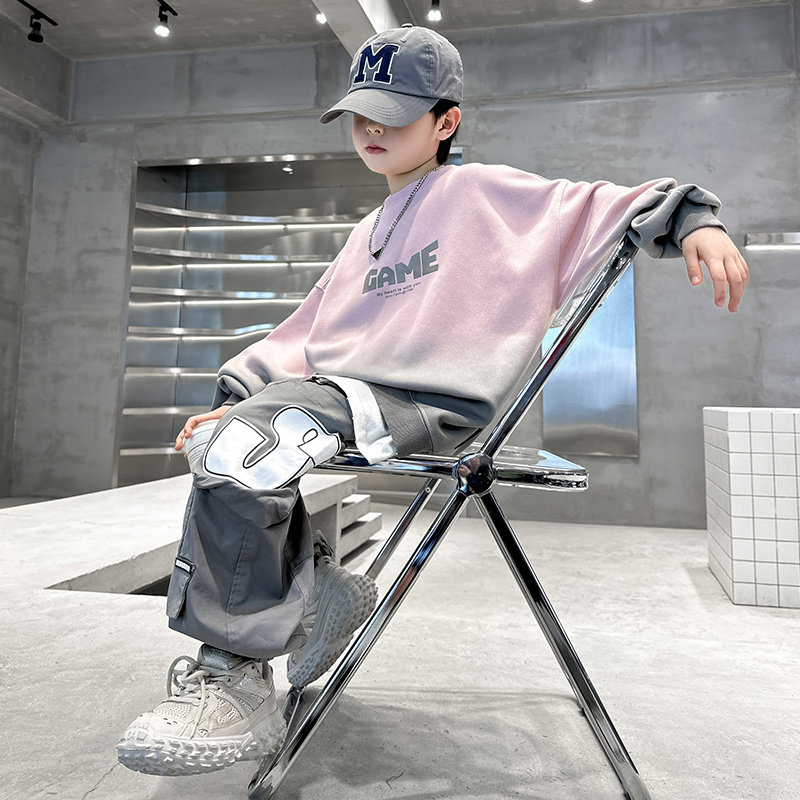 男童卫衣套装2026新款大儿童春装炸街时髦痞帅气男孩街舞潮酷穿搭