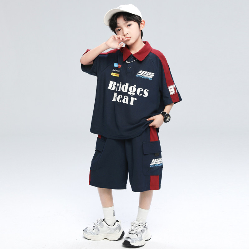 男童夏季POLO衫套装2026新款夏装短袖中大儿童男孩夏款酷帅运动潮