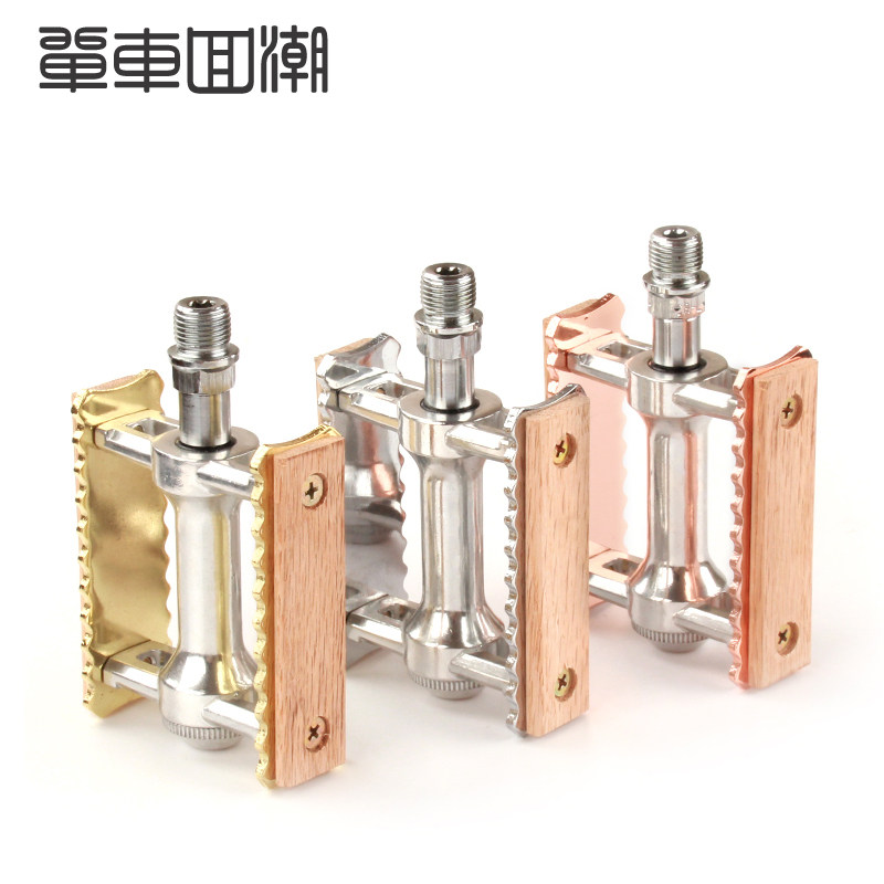 复古脚踏死飞脚踏自行车狗嘴束带轴承脚踏折叠车培林组