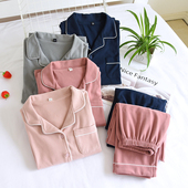 长裤 简约舒绒加棉情侣睡衣套装 男女士秋冬双面保暖弹力长袖 家居服