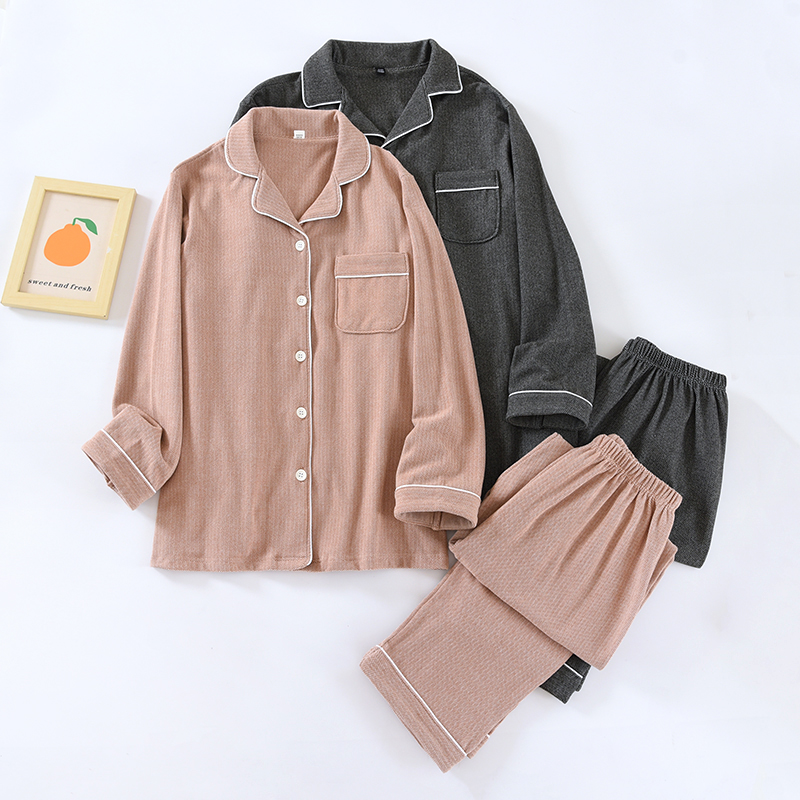 情侣德绒发热家居服长袖保暖秋冬
