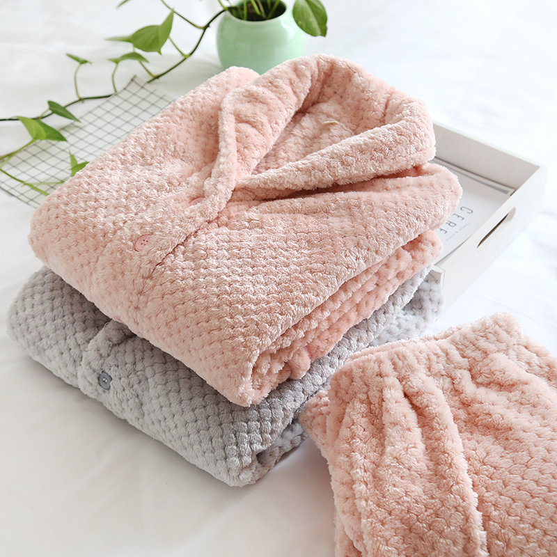 珊瑚绒日系情侣加厚保暖家居服