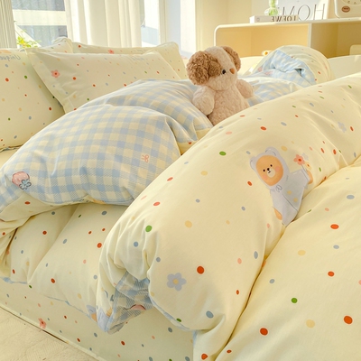 100%全棉纯棉斜纹床单被套四件套