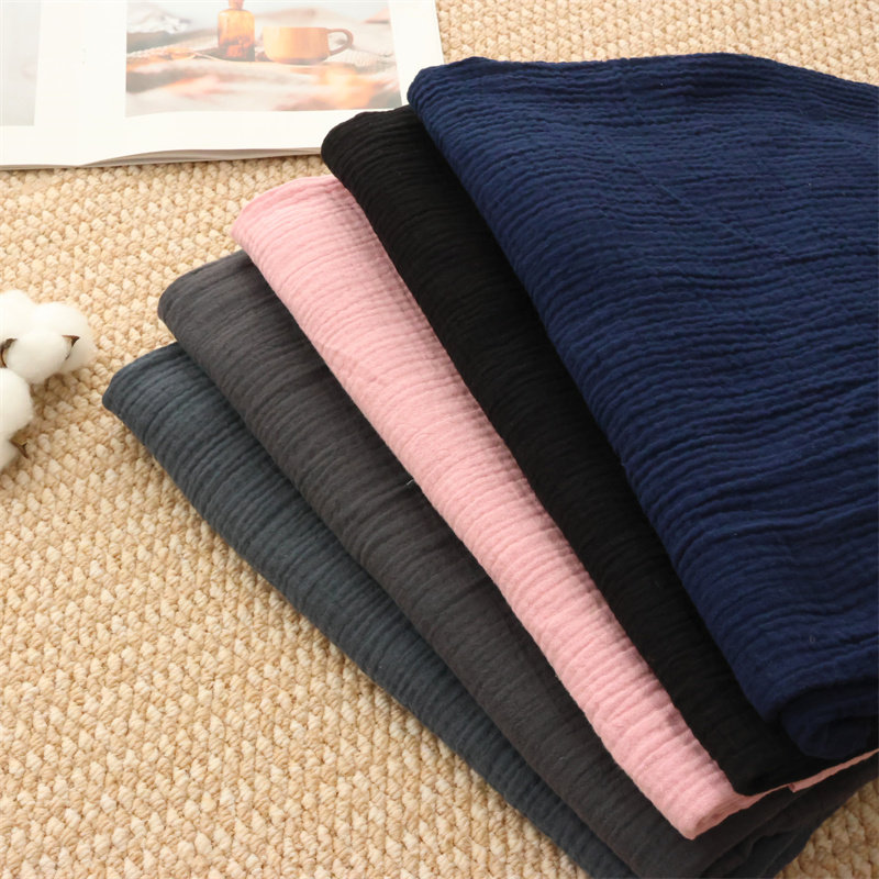 清仓 微瑕疵 全棉双层绉纱布料柔软透气 防蚊裤 家居服面料一米价