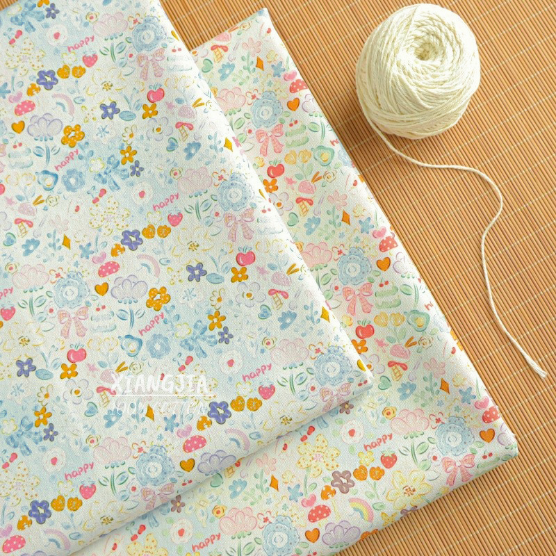 【彩花齐放】半米价 8安细帆布 宠物包包DIY手作手工纯棉面料