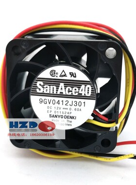 9GV0412J301全新原装SANYO三洋 4028 12V 0.60A散热风扇4CM3线