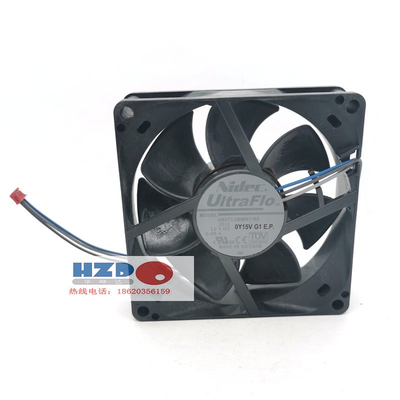 U80T12MMB7-52原装 NIDEC 8025 12V 0.08A 8CM散热风扇8厘米3线