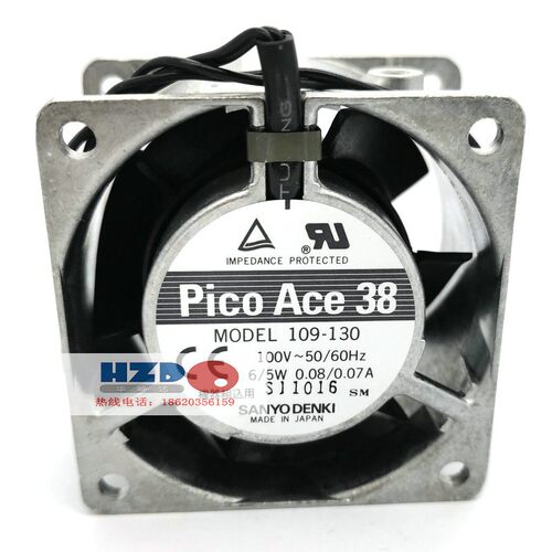 109-130全新原装Sanyo/三洋PICO ACE38 6038 100V铝框交流风扇