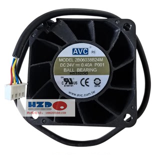 0.4A 2B06038B24M全新原装 DC24V 6038 6cm防水IP68散热风扇 AVC