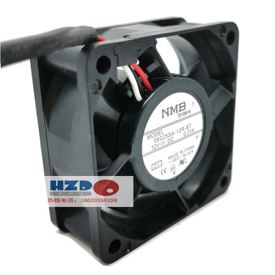 06025SA-12R-BT原装NMB 6025 12V 0.31A散热风扇6CM3线