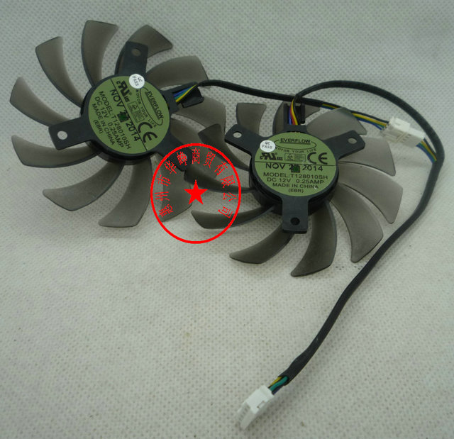 华硕GT660 680 760 HD7870 R9 270显卡双风扇T128010SH四线5针12V