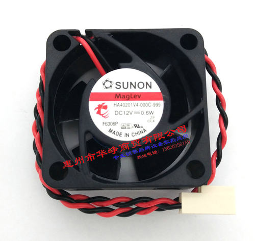 全新原装SUNON HA40201V4-000C-999 12V 0.6W 2线静音散热风扇
