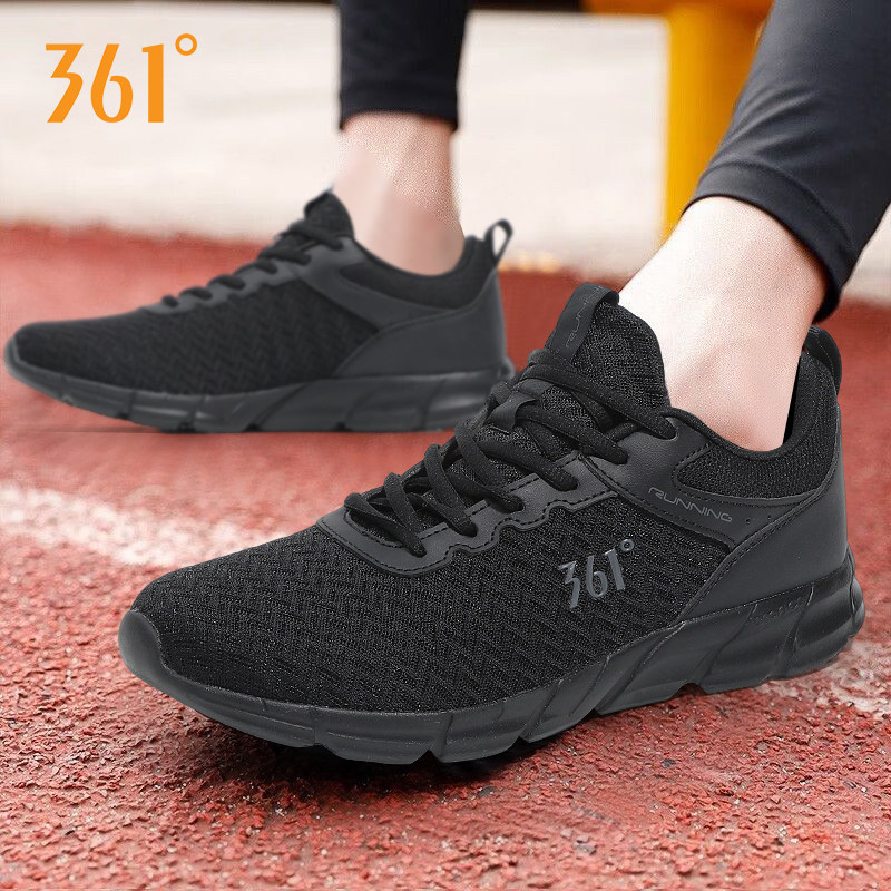 361跑步鞋男鞋官方正品冬季新款网面轻便透气黑色休闲男士运动鞋