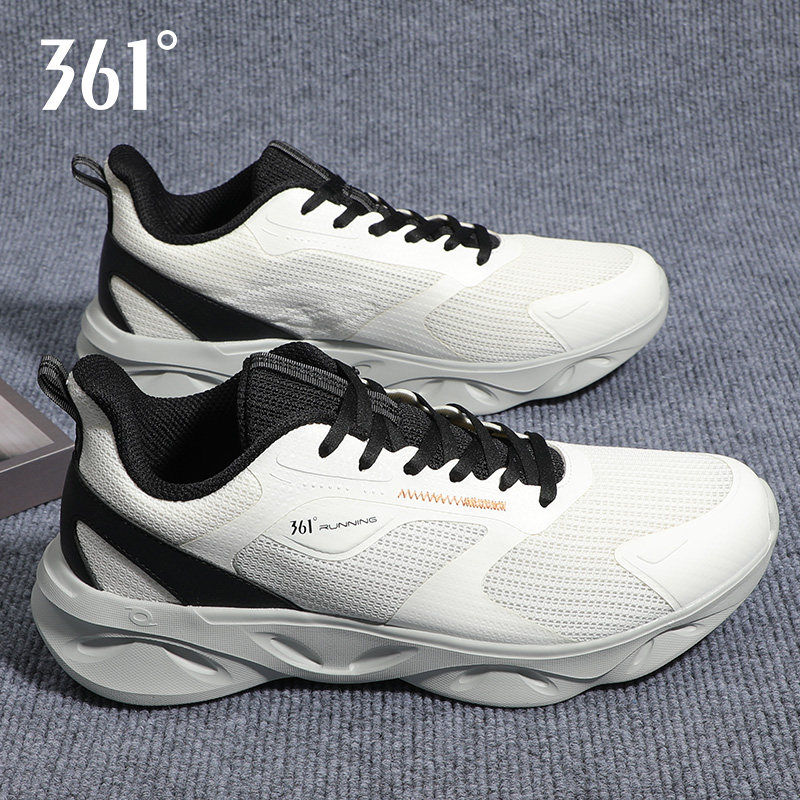 361男鞋跑步鞋2026春季新款白色透气网面学生运动舒适软底小白鞋