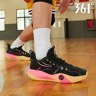 361AG凌空3篮球鞋2026春季新款男鞋轻质黑色学生专业耐磨运动鞋子