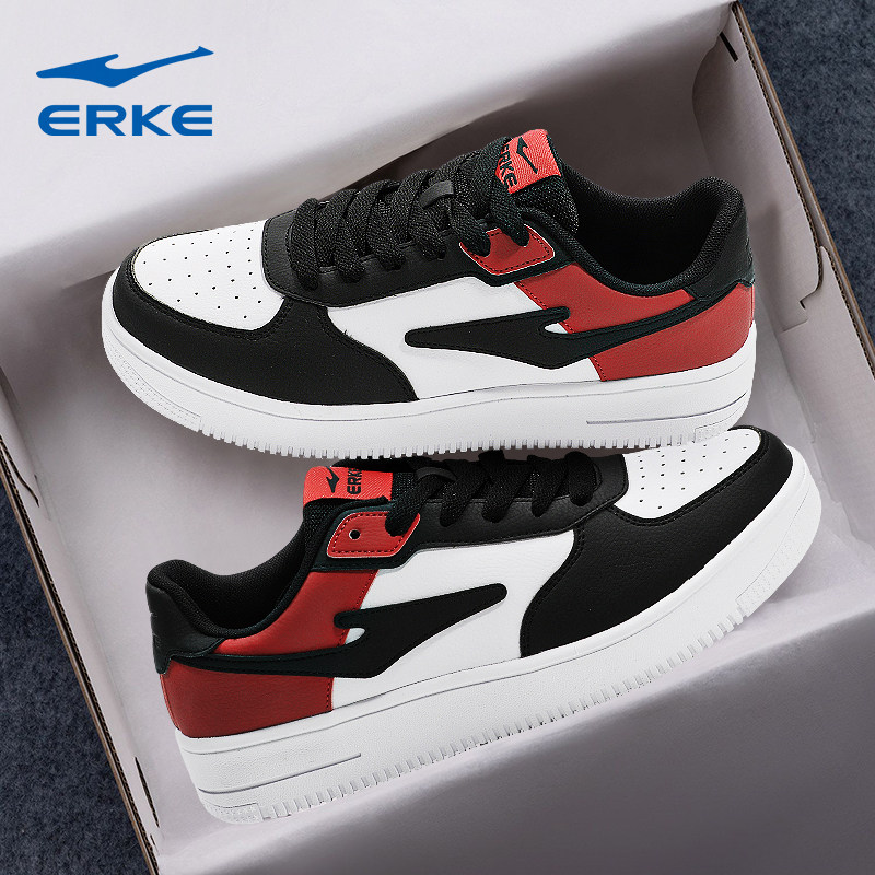 鸿星尔克男鞋2026春季新款耐磨防滑板鞋低帮软底皮革拼接休闲鞋子,运动鞋new,运动休闲鞋,淘宝优惠券,粉丝福利购,淘宝优惠卷