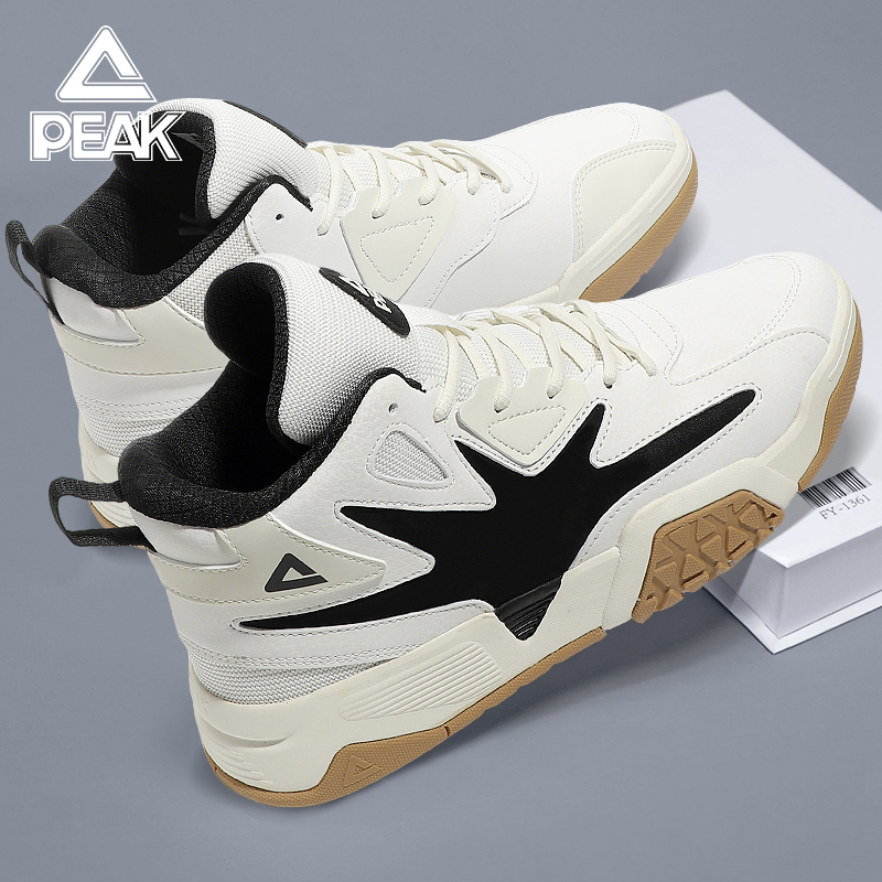 匹克板鞋男鞋白色新款高帮轻便