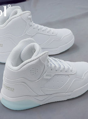 361女鞋高帮板鞋2026冬季新款厚底小白鞋皮面学生潮运动鞋子女款