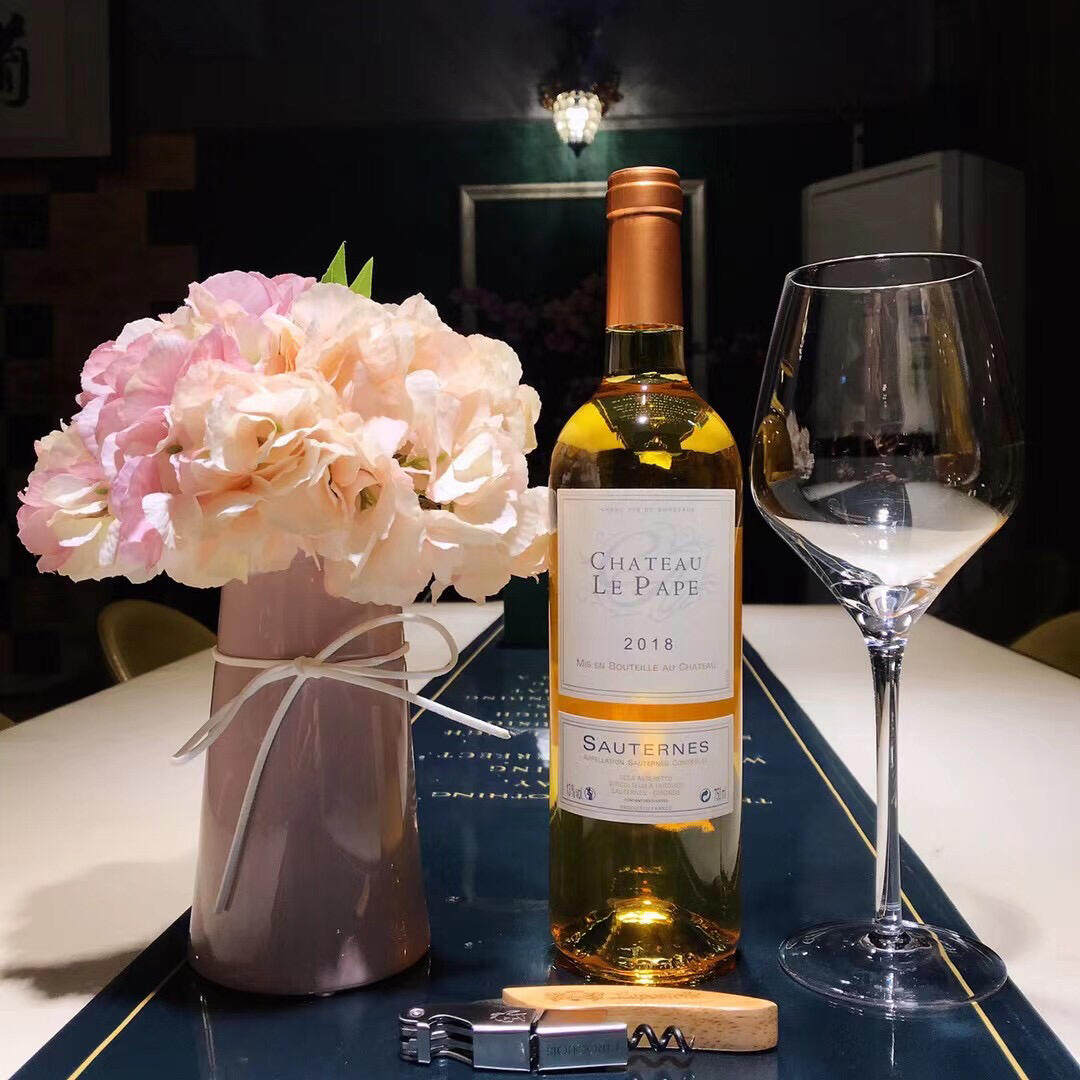 教皇古堡贵腐甜白葡萄酒2018年苏玳AOC级法国进口Chateau Le Pape