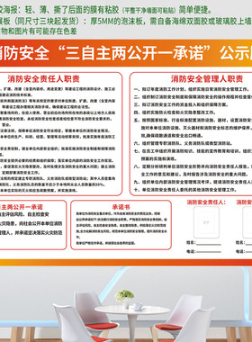 学校工厂企业消防安全三自主两公开一承诺海报展板公示牌广告制作