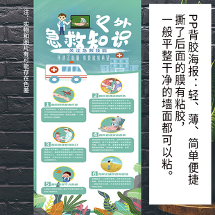 户外急救知识海报学校社区街道科普宣传写真pp背胶纸广告张贴挂画