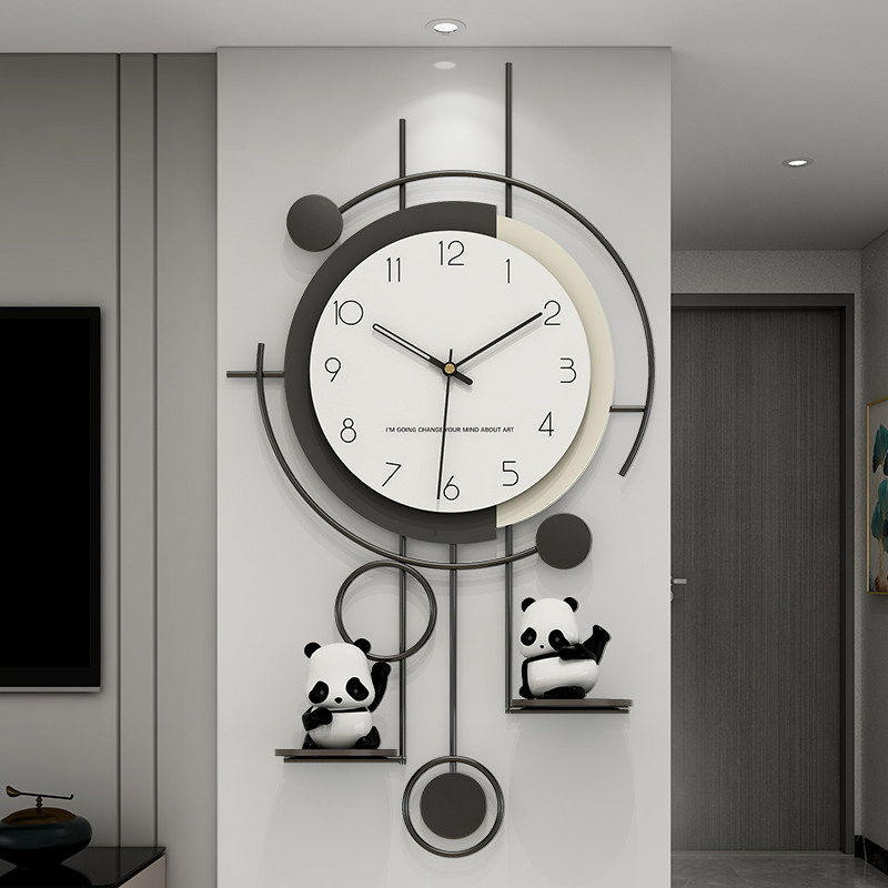 客厅挂件室内软装饰品创意钟表电视柜背景墙面挂饰壁饰铁艺高级感