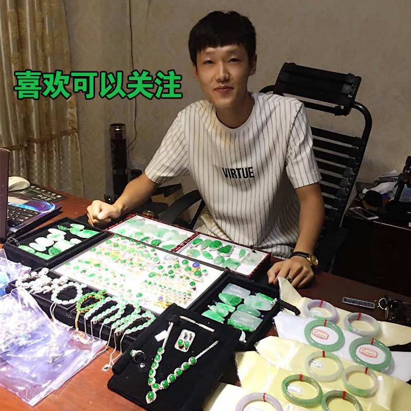天然A货翡翠 冰种满阳绿蛋面马鞍马眼裸石镶嵌玉戒指戒面男女款